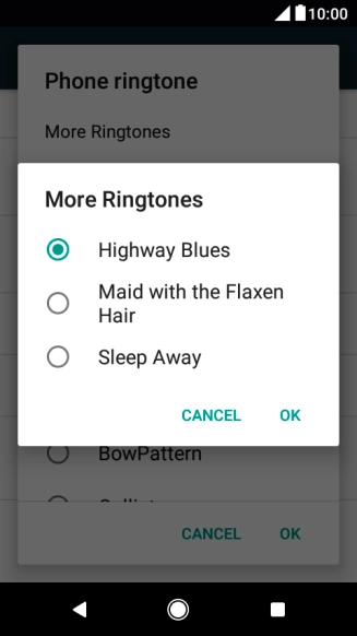 Once you've found a ring tone you like, press OK.
