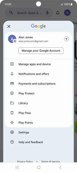Press Manage apps and device.