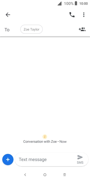 Press the text input field and write the text for your text message.