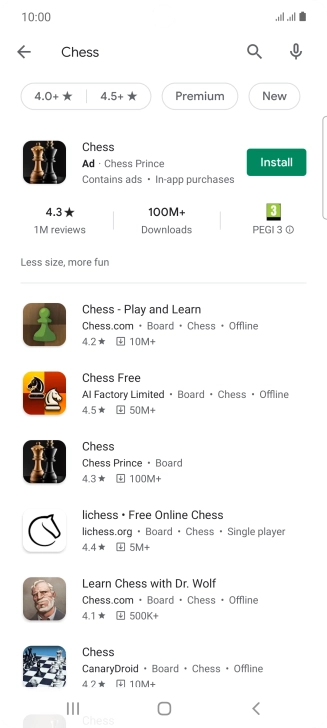 Press the required app.