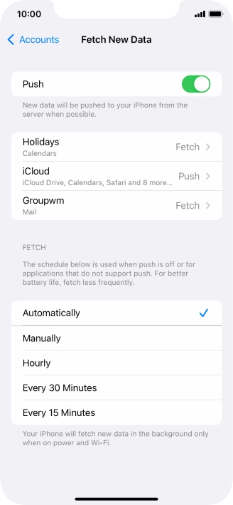 Press the indicator next to 