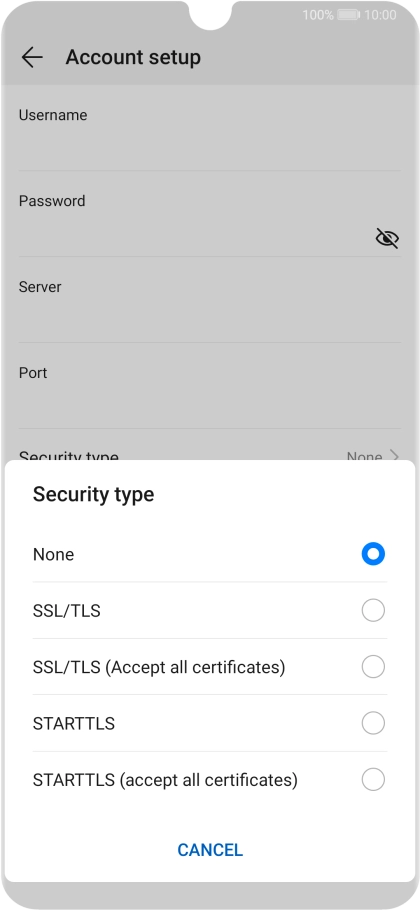 Press None to turn off the function.