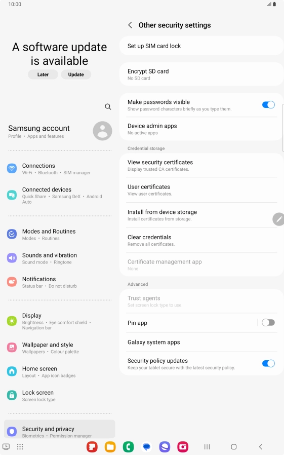 Press Set up SIM card lock.