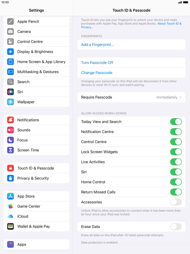 Press the indicator next to Press the indicator next to