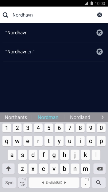 Press the required destination.