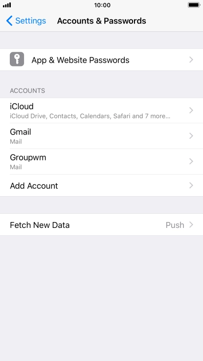 Press the required account.