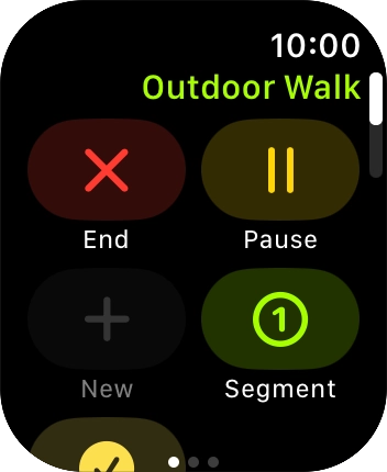 Press End to stop your training activity. Press End to stop your training activity.