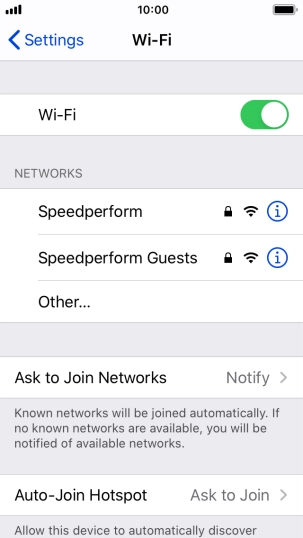 Press the required Wi-Fi network and key in the password for the Wi-Fi network.