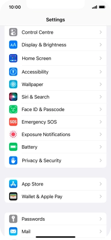 Press Face ID & Passcode.