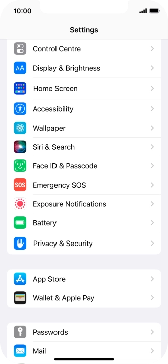 Press Face ID & Passcode.