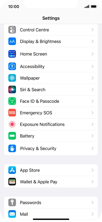 Press Face ID & Passcode.