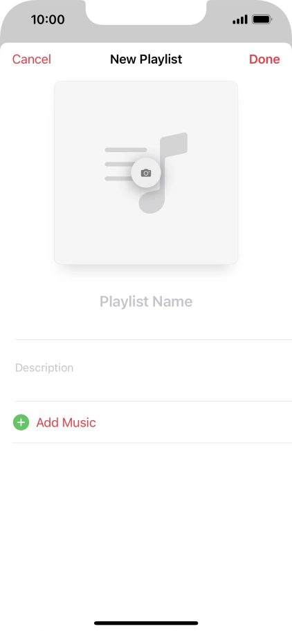 Press the text input field and key in a name for the playlist.