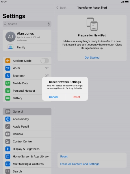 Press Reset. Press Reset.