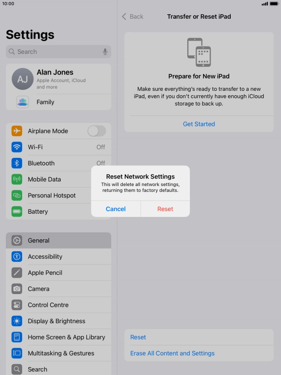 Press Reset. Press Reset.