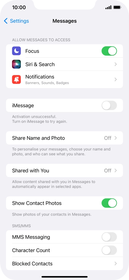 Press the indicator next to 
