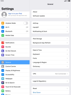 Press Sign in to your iPad.