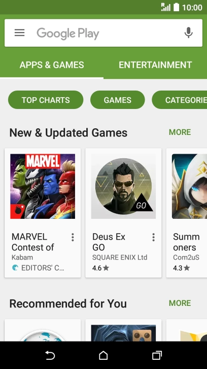 Press the search field.