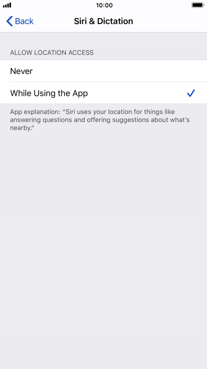 Press the required setting to turn the function on or off.