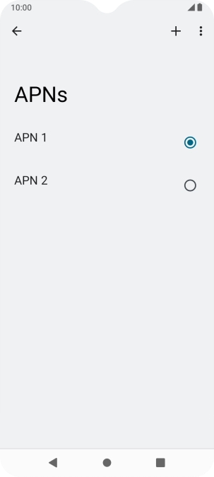 Press the field next to the data connection to activate it.