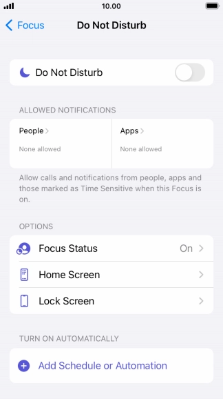 Press People and follow the instructions on the screen to select which contacts you would like to receive calls and notifications from when Do Not Disturb is turned on.