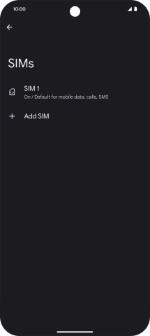 Press the name of the SIM.