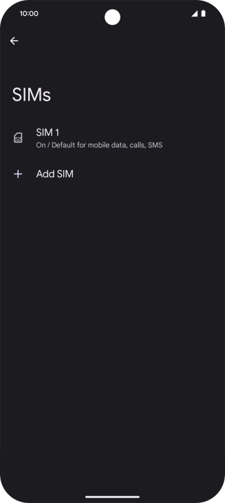 Press the name of the SIM.