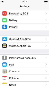 Press Passwords & Accounts.