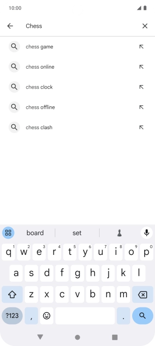 Key in the name or subject of the required app and press the search icon.