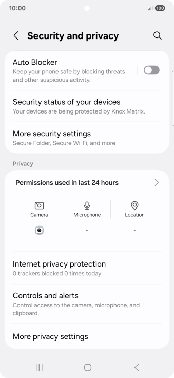 Press More security settings.