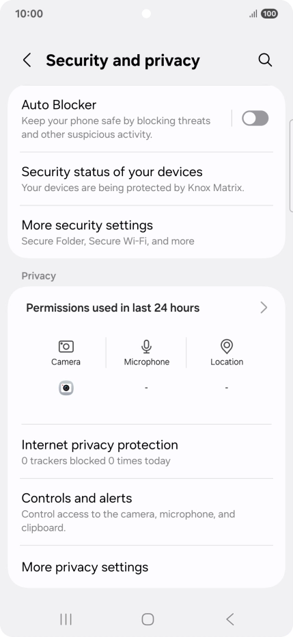 Press More security settings.