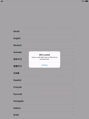 If your SIM is locked, press Unlock. If your SIM is locked, press Unlock.