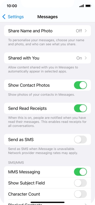 Press the indicator next to 