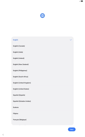 Press the required language.