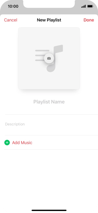Press the text input field and key in a name for the playlist.