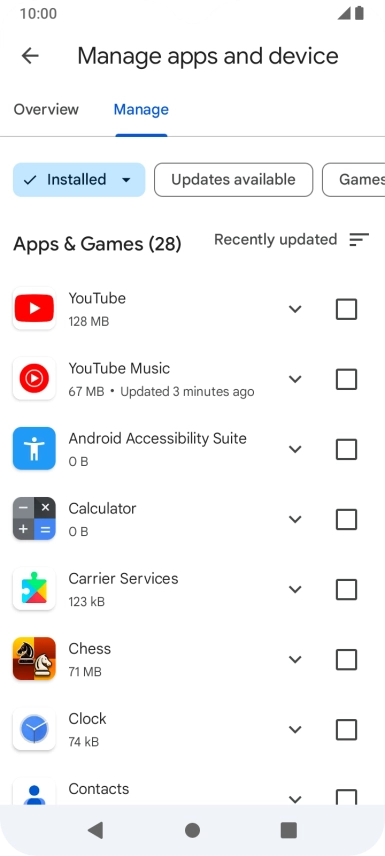 Press the required app.