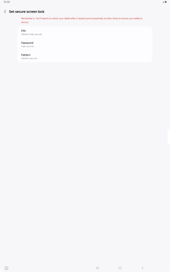 Press the required lock code and follow the instructions on the screen to create an additional lock code.