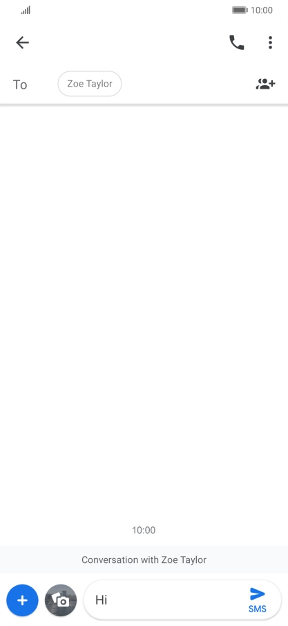 Press the send icon when you've finished your text message.