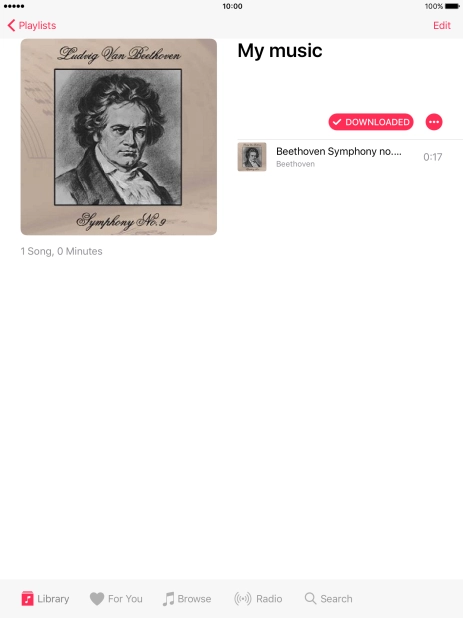 Go to the required category or playlist and press the required audio file.