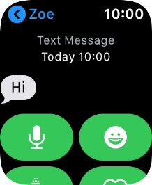Press the microphone icon and follow the instructions on the screen to record and send the message.
