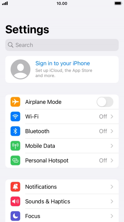 Press Sign in to your iPhone.