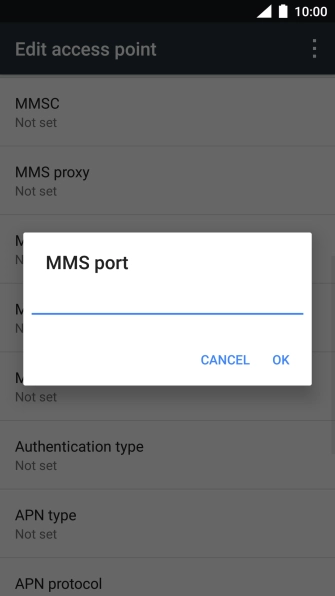 Key in 8080 and press OK.