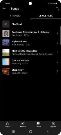 Press the required audio file.