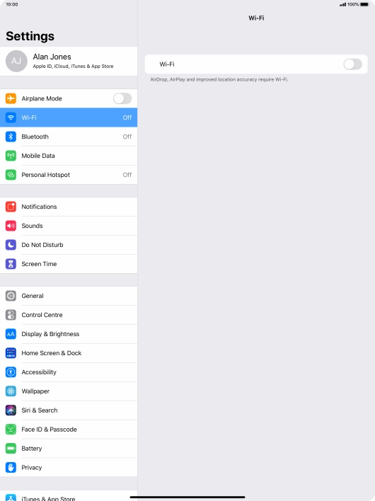 Press the indicator next to 