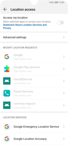 Press the indicator to turn the function on or off.