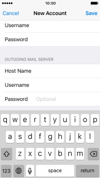 Press Password and key in the password for your email account.