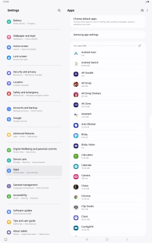 Press the required app.