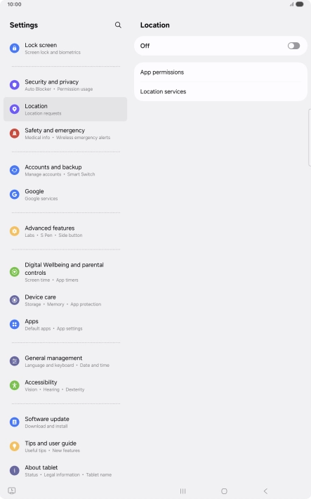 Press the indicator to turn the function on or off.