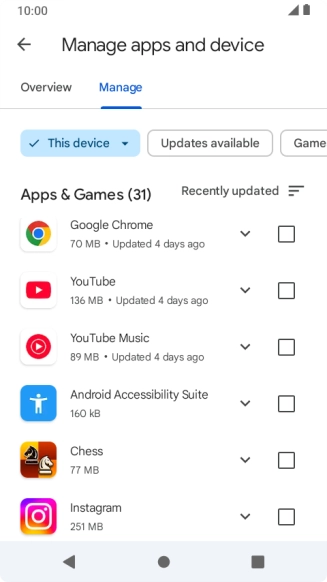 Press the required app.