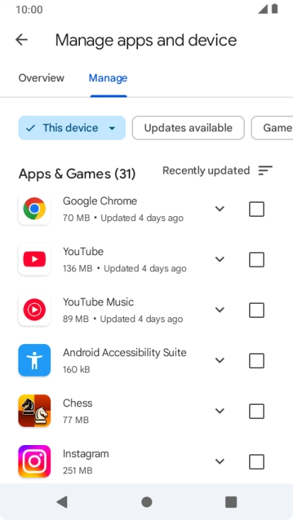 Press the required app.