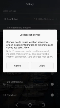 If you turn on the function, press Allow.